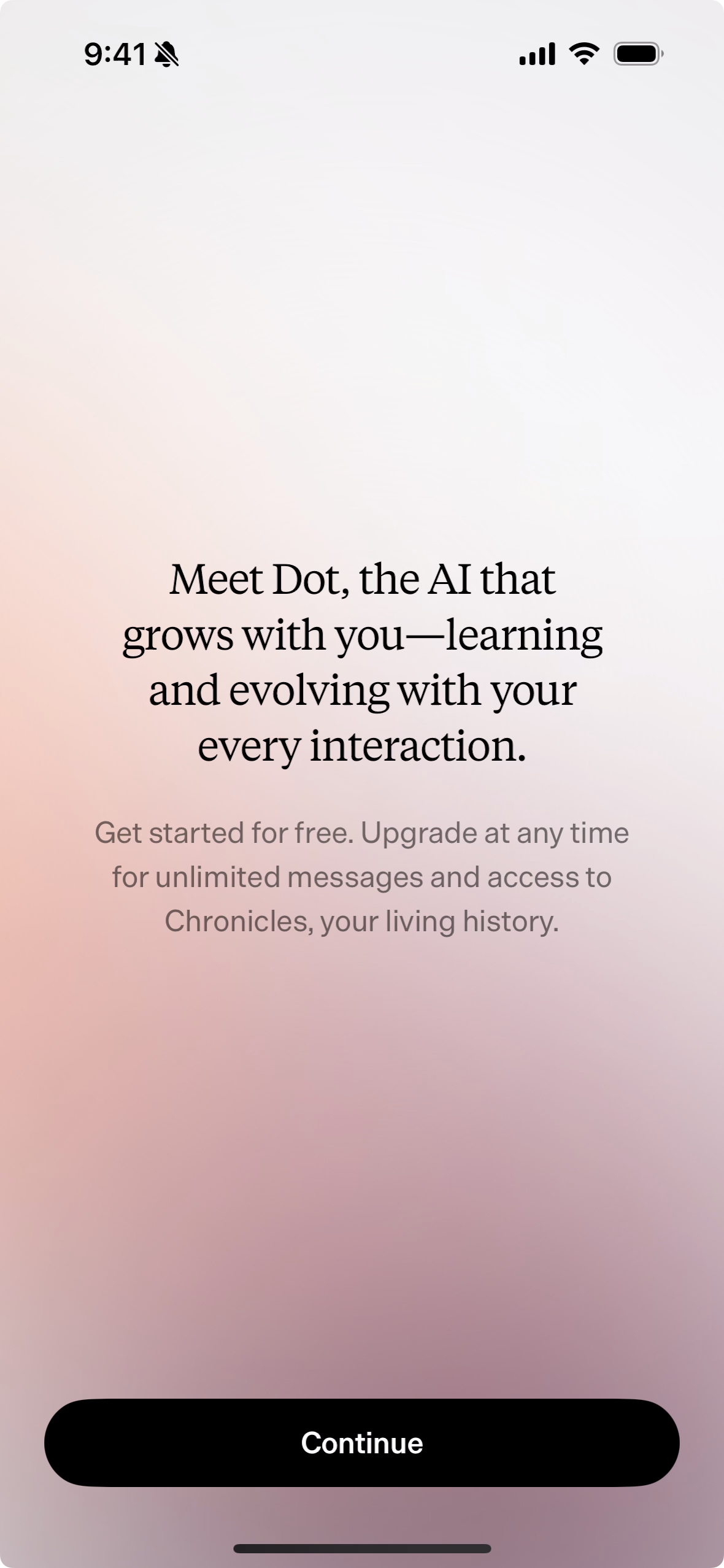 The raw iPhone screenshot: Dot's Meet Dot screen, unframed